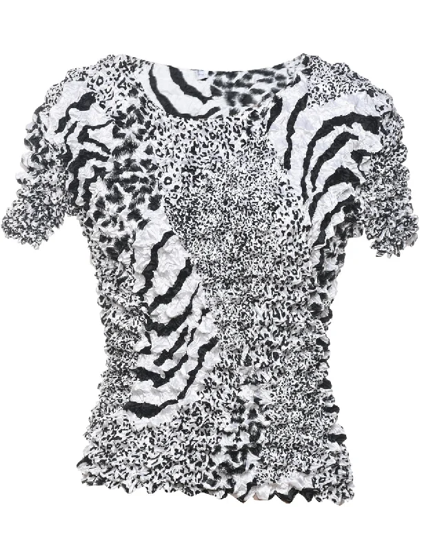 Crinkle Animal Printed Top - M