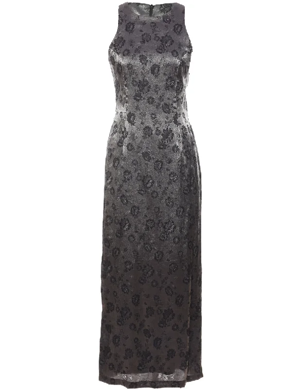 Floral Print Evening Dress - M