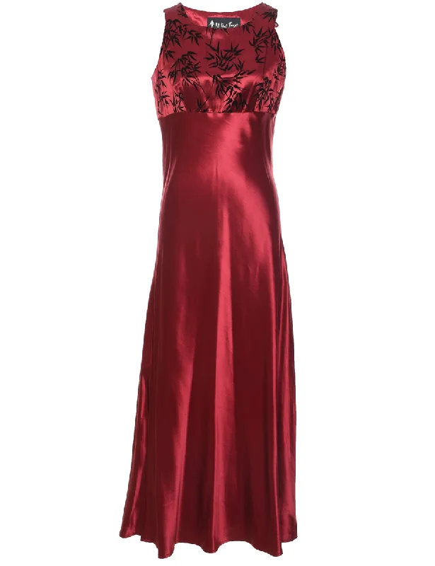 Maroon 1990s All That Jazz Evening Dress - M