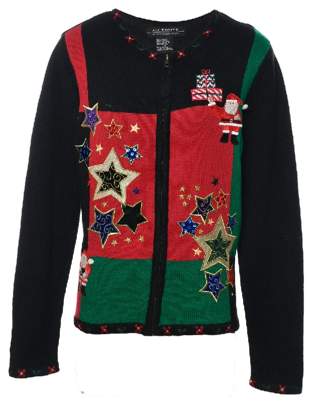 Multi-colour Christmas Cardigan - M