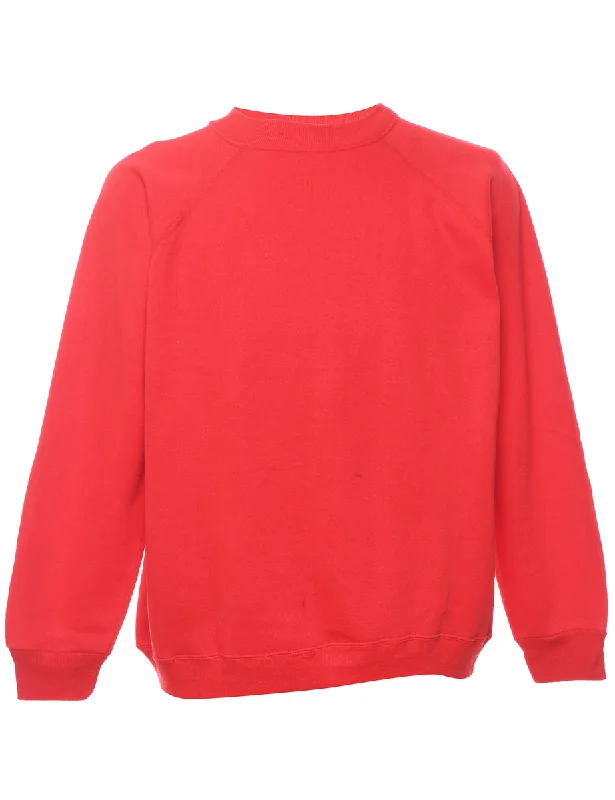 Red Plain Sweatshirt - L