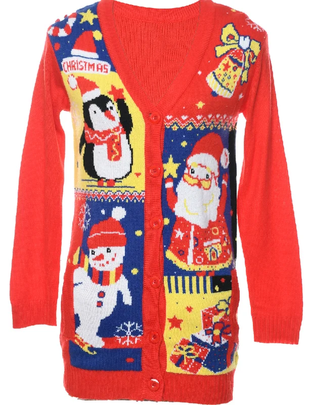 Santa Claus Christmas Cardigan - M