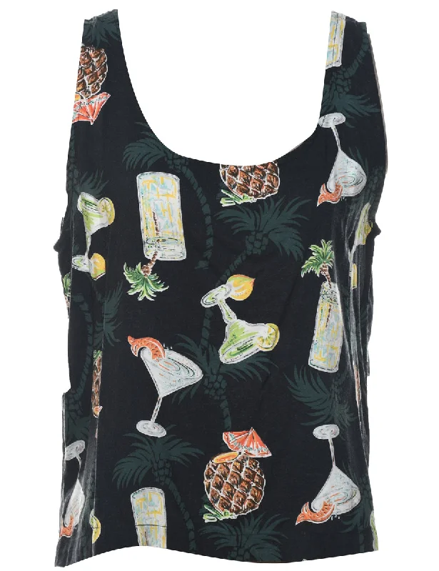 Sleeveless Printed Top - M