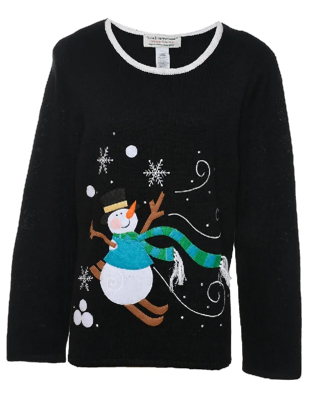 Snowman Christmas Jumper - L