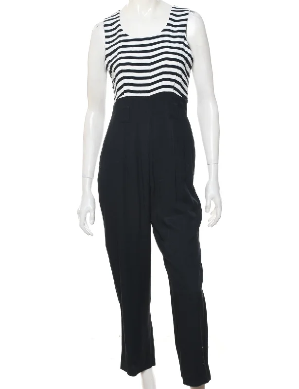 Striped Jumpsuit - M