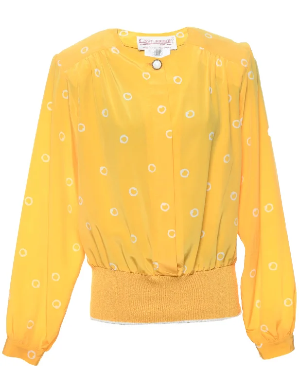 Yellow Printed Top - L